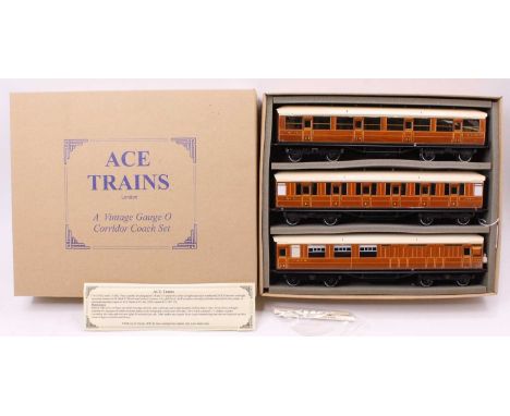 ACE Trains C4 set of three LNER teak corridor coaches nos. 61639, 6461 &amp;1516. The protective film coating applied to the 