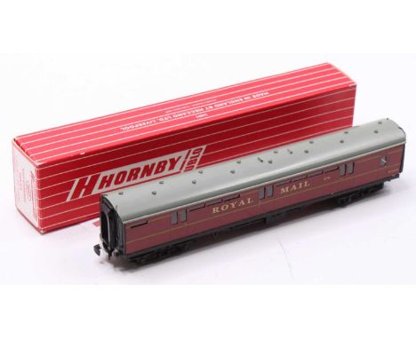 Neverwazza Hornby-Dublo BR TPO Stowage Van, maroon (M) in Cooper red/white striped box printed TPO Stowage Van and allocated 
