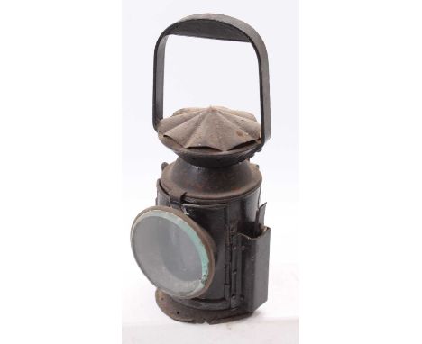 A British Railways military issue dated 1944 railway hand lamp with maker's plaque "Eastgate Limited" with the broad arrow mi