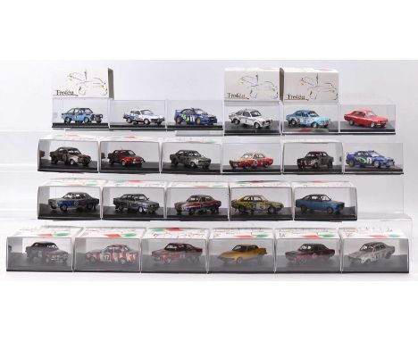 23 Trofeu 1/43rd scale rally cars, with specific examples including No. 1807 Ford Escort RS 2000 as driven by Kankkunen &amp;