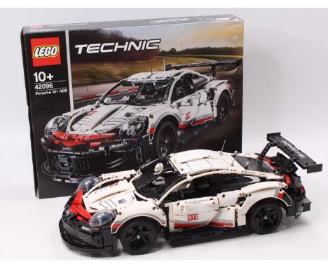 A Lego Technic No. 42096 Porsche 911 RSR racing car, built example, sold with the original box and instruction leaflet