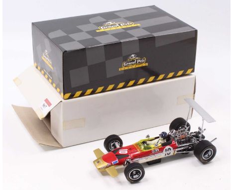 An Exoto Grand Prix Classics 1/18th scale Lotus Ford Type 49B in red as driven by Graham Hill, sold in the original polystyre