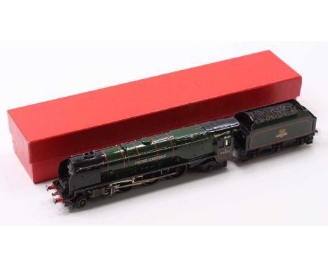 EDL12 Hornby-Dublo 3-rail 4-6-2 loco &amp; tender ‘Duchess of Montrose’ BR lined green gloss, many chips to both sides piston