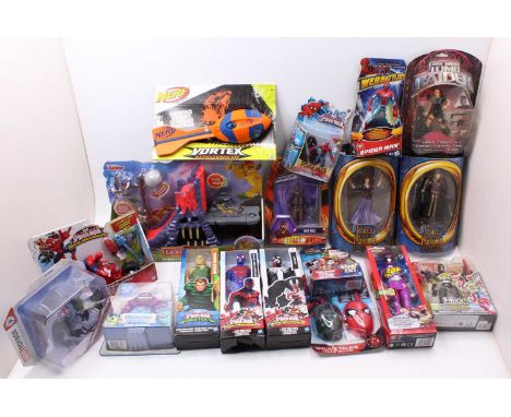 A collection of mixed Television &amp; Film related modern issued action figures and toys, with examples including Marvel Ult