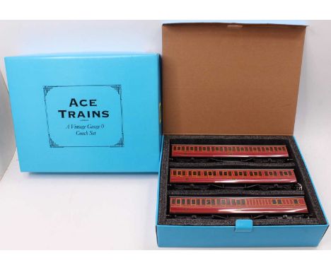 ACE Trains HRCA 30th Anniversary set of three suburban coaches, red. (NM-M) (BNM-M)