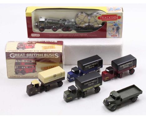 Diecast road vehicles: Five Dinky Toys all repainted to a high standard: Four Mechanical Horse with trailers one each LNER, G