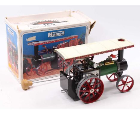 A Mamod TE1A live steam traction engine of usual specification, complete with burner, scuttle, and instruction leaflet and ca