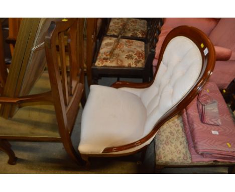 A Victorian style button back nursing chair 