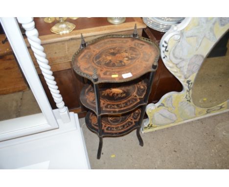 A 19th Century boxwood inlaid three tier etegere 