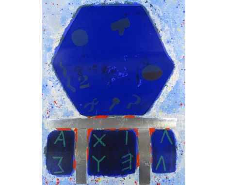 Joe Tilson (born 1928), colour screen print / woodblock, abstract composition, signed and inscribed in pencil, dated 1990, ar