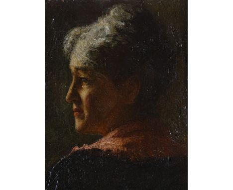 Charles Holroyd (1861-1917), oil on canvas, portrait of the artist's mother, Yorkshire Fine Art Institution Exhibition label 