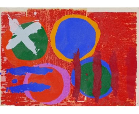 Albert Irvin (1922 - 2015), colour screen print / woodblock, abstract composition, signed in pencil, dated 1994, sheet size 6