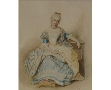 19th century watercolour, portrait of a young woman, indistinctly signed, dated 1888, 9.5" x 7.5", framed