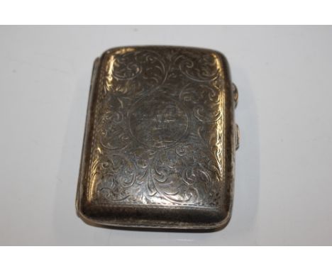 A silver cigarette case approx. 61gms total weight 