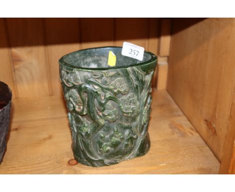 A jade style brush pot