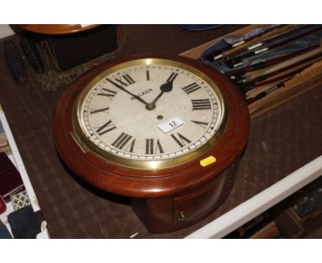 A mahogany cased Fusee wall clock by Walker