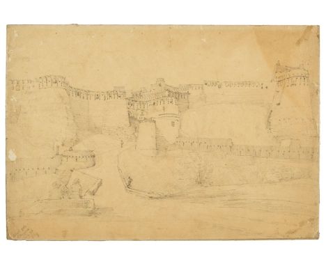 * India. 'Cabool Gate, Ghuznee, July 26, 1839', by Sir Henry Durand, pencil sketch on paper, laid down on card, inscribed and