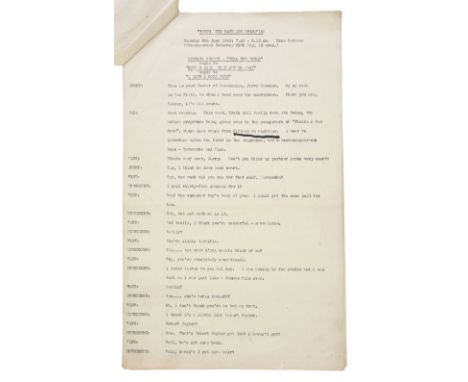 Morecambe &amp; Wise. 'Youth Must Have its Swing', pre-recording Saturday 12th June 1943 (Monseigneur), transmission Tuesday 
