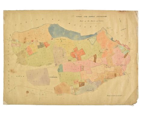 Manuscript maps. Eight manuscript maps for Upton &amp; Ripple in Worcestershire, circa 1821 - 1871, six large pen and waterco