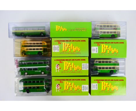 Britbus - six 1:76, (OO scale) model Buses issued in a limited edition, all appear mint in transparent boxes with outer green