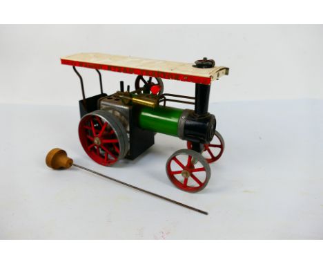 Mamod - An unboxed Mamod TE-1A Steam Tractor. It comes with its steering shaft and shows signs of play use and would benefit 