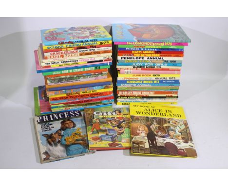 Sindy - Crackerjack - Magpie - Mandy - 57 x vintage children's annuals and story books including Basil Brush, Pippin, The Mag