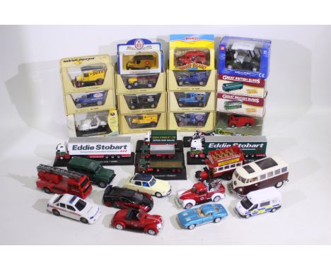 Oxford - Matchbox Yesteryear - Atlas - A group of vehicles including 5 x Eddie Stobart trucks in 1:76 scale, Morris J Royal M