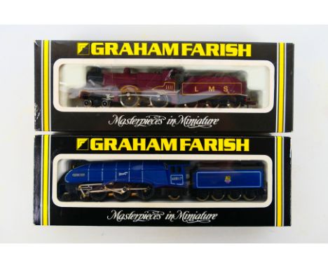 Graham Farish - Two boxed N gauge steam locomotives and tenders. Lot consists of Graham Farish 18611 Class A4 4-6-2 op.No 600