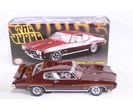 Acme - A boxed limited edition 1:18 scale 1970 Pontiac GTO Judge # A1801203. This is one of only 870 produced. The car appear