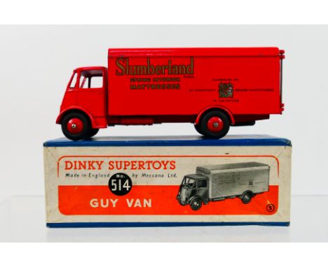 Dinky Toys - A boxed Dinky Toys #514 Guy Van 'Slumberland'. The model in red with 1st type cab and 'Slumberland' decals has a