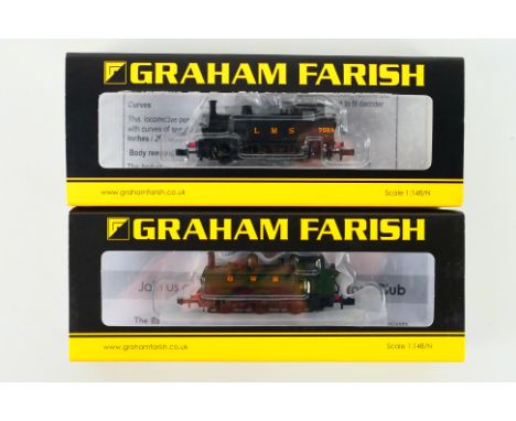 Graham Farish - Two boxed N gauge DCC ready steam locomotives from Graham Farish. Lot consists of 371-985 Class 64XX  0-6-0 P