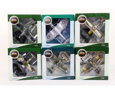 Oxford Aviation - 6 x boxed 1:72 scale models 'Front Line Fighters', all different, all appear mint in nm (or better) origina