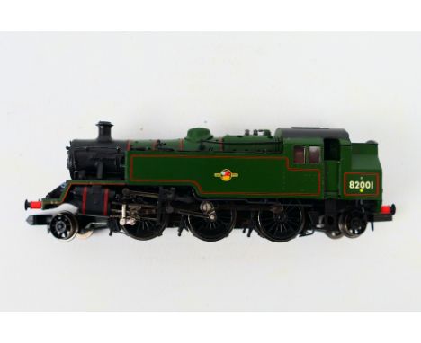 Graham Farish - Bachmann - An N gauge Class 3MT 2-6-2 tank engine in BR Green livery. The model appears Mint in its original 