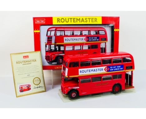 Sun Star - a 1:24 scale model of a Routemaster double decker London Transport bus issued in a limited edtion with certificate