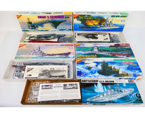 Nichimo - Revell - 6 x boxed most in 1:200 scale, one in 1:720 scale, including USS New Jersey, USS Missouri, U-Boat Type IX 