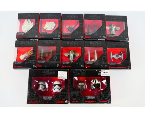Star Wars - Hasbro - Titanium - The Black Series. Twelve Boxed Hasbro Black Series Titanium Series models appearing Mint in B