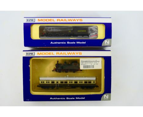 Dapol - Two boxed N gauge steam locomotives from Dapol. Lot consists of Dapol ND-080 Set 1 Train pack with Class 14xx/48xx 0-