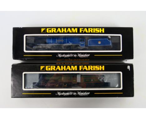 Graham Farish - Two boxed N gauge steam locomotives and tenders from Graham Farish including, Graham Farish 372-001 Hall Clas