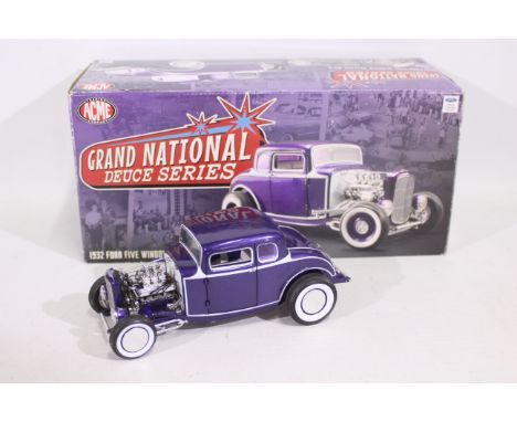 Acme - A boxed limited edition 1:18 scale 1932 Ford Five Window Coupe Hot Rod. # A1805009. This is one of only 996 produced. 