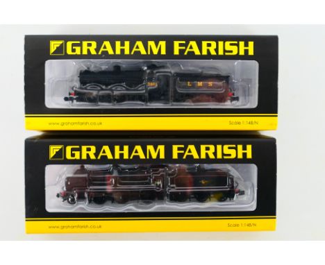 Graham Farish - Two boxed N gauge DCC READY steam locomotives and tenders from Graham Farish including, Graham Farish 372-932