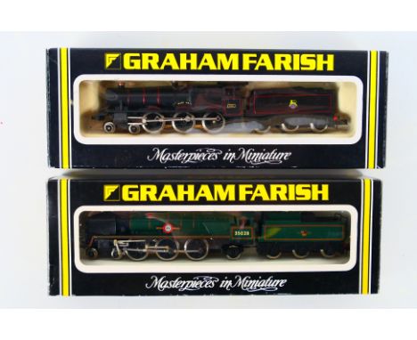 Graham Farish - Two boxed N gauge steam locomotives and tenders from Graham Farish including, Graham Farish 1405 Hall Class 4