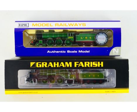 Graham Farish - Dapol - Two boxed N gauge DCC READY steam locomotives and tenders. Lot consists of Graham Farish 372-385 Clas