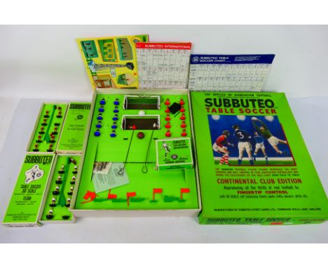 Subbuteo - A boxed 1970s Subbuteo Table Soccer Continental Club Edition set with 2 x additional boxed teams and a boxed Live 