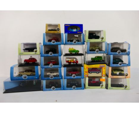 Oxford Automobile Company and other - 25 diecast 1:76 scale model motor vehicles, various, all appear mint in rigid transpare