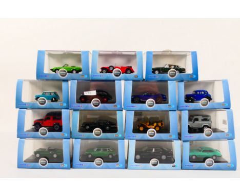 Oxford Automobile Company - 15 diecast 1:76 scale model motor vehicles, various,  all appear mint in rigid transparent boxes 