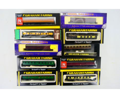 Dapol - Graham Farish - Lima - A rake of 10 boxed N gauge freight and passenger rolling stock. Lot includes Dapol NB002 Sipho