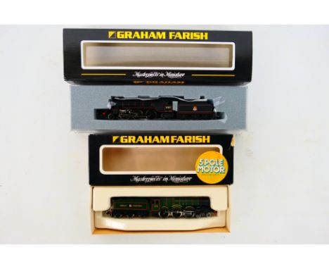 Graham Farish - Two boxed N gauge steam locomotives and tenders. Lot consists of Graham Farish 1446 Castle Class 4-6-0 Op.No.