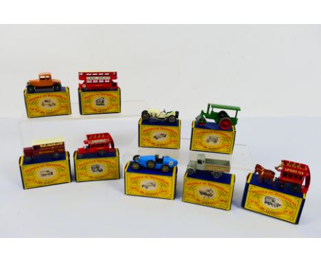 Matchbox Models of Yesteryear - A collection of nine boxed Matchbox Models of Yesteryear diecast model vehicles. Lot includes