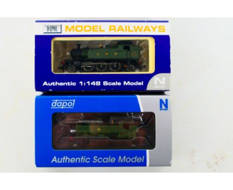 Dapol - Two boxed N gauge steam locomotives. Lot consists of Dapol ND047 45xx Slope sided 2-6-2 tank locomotive Op.No. 5531 i