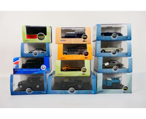 Oxford Automobile Company - 12 diecast model motor vehicles of which seven are 1:76 scale and five are 1:43 scale, various, a